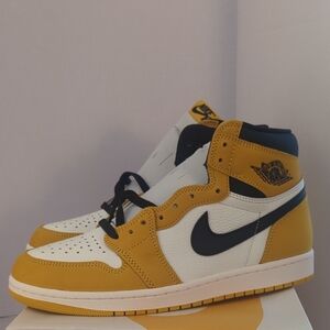 Air Jordan High-Top Sneakers | Yellow Ochre/Black-Sail